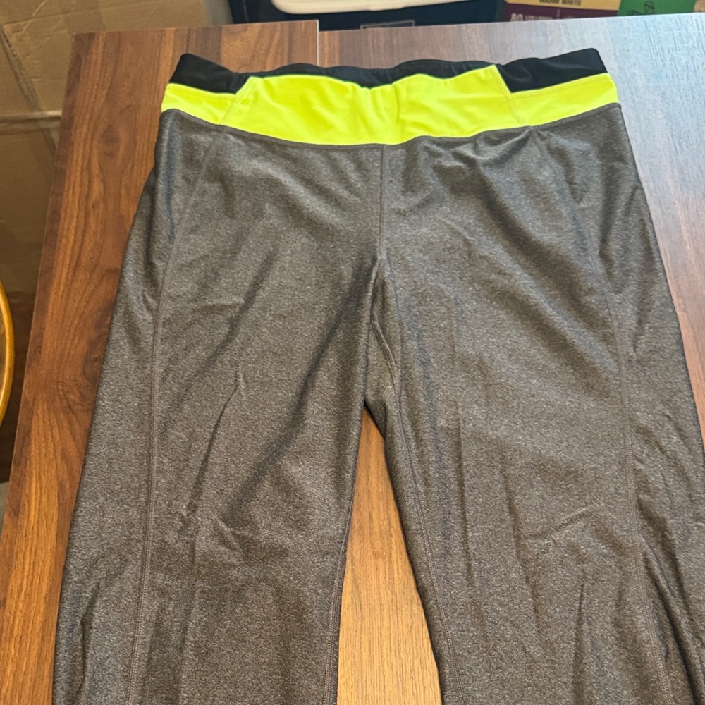 Women's Gray and Yellow Leggings